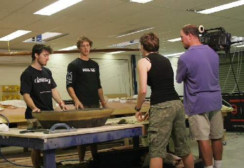 Chris and Clark explaining our fancy rims to Discovery Channel film crew