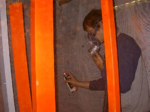Clark spray painting our PAC2s