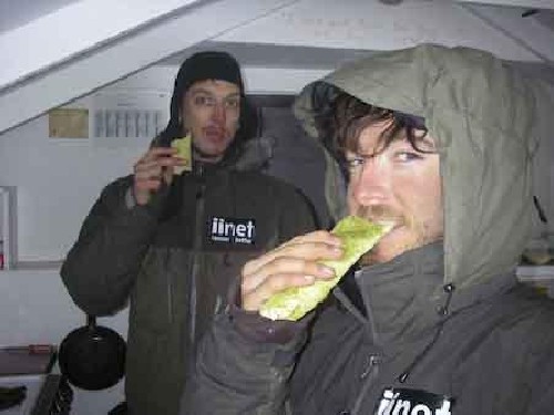 Us eating our standard lunch amidst the grand surroundings of High Arctic Lodge
