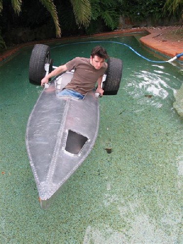 Quick test in the neighbours swimming pool to see if it floats...