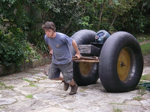 Testing hauling tubes loaded up with expected 200kgs