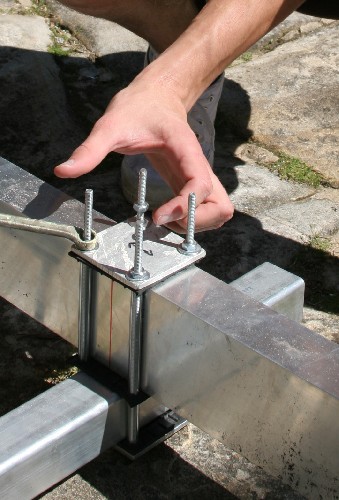 Our rubber-clamp joining system to hold axle onto frame