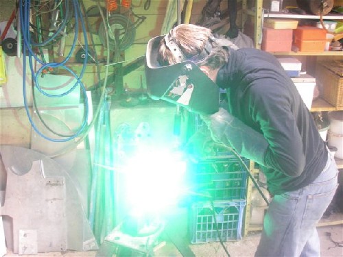 Chris welding up a section of the PAC