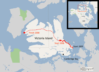 Potential route for 2008 expedition - unconfirmed