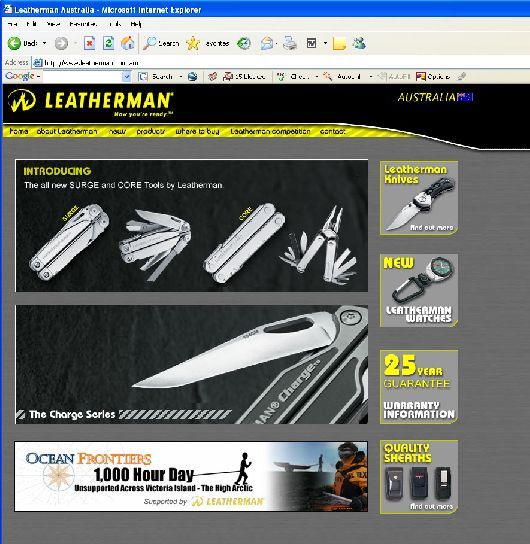 2005 Expedition Banner on Leatherman Website